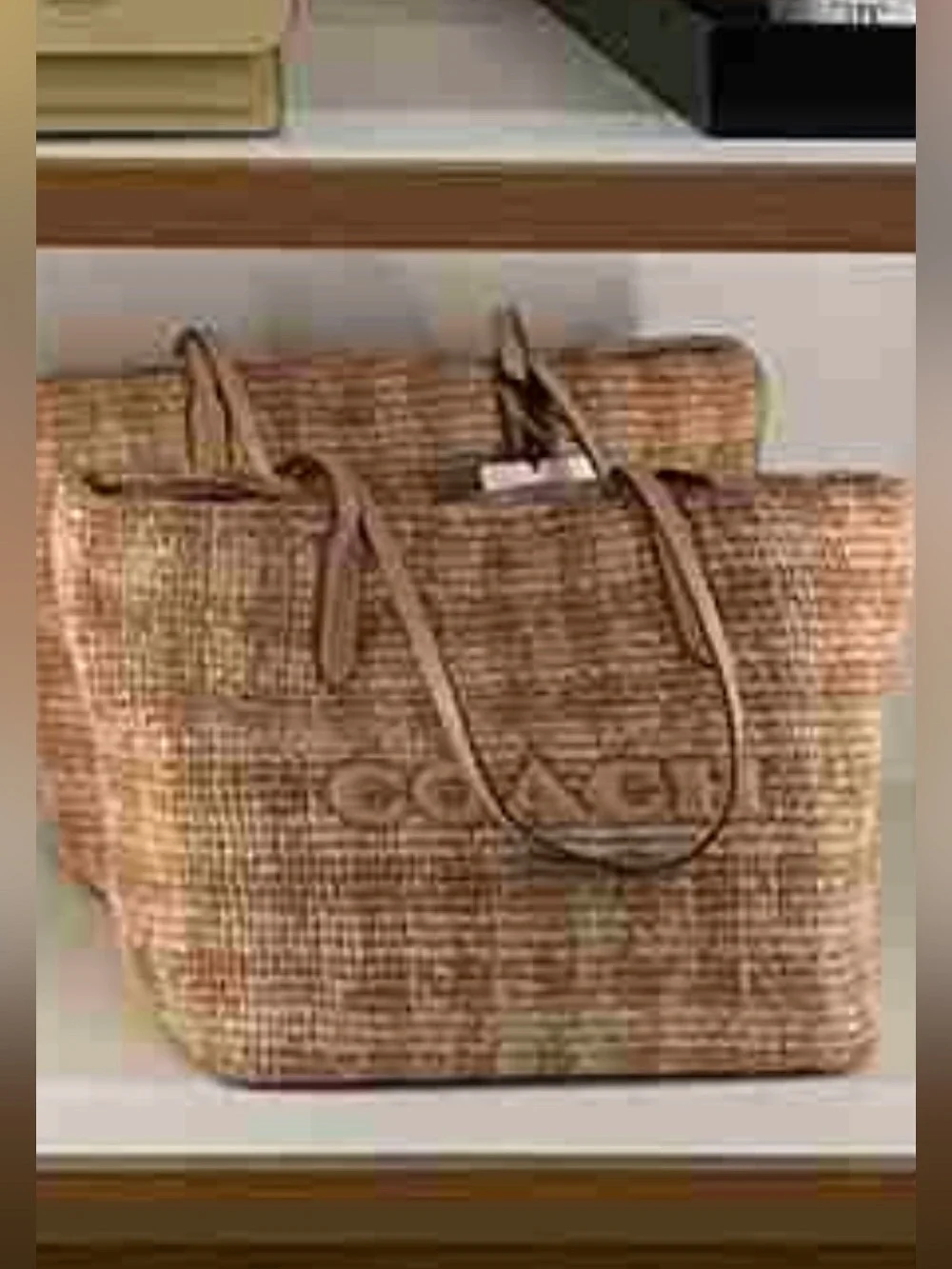 NWT Coach City Tote Bag With Gingham Print🎀